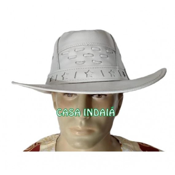 Chapéu de Couro Branco
